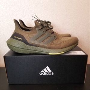 Adidas UltraBoost 21 Olive Green Sneakers Shoes Boost